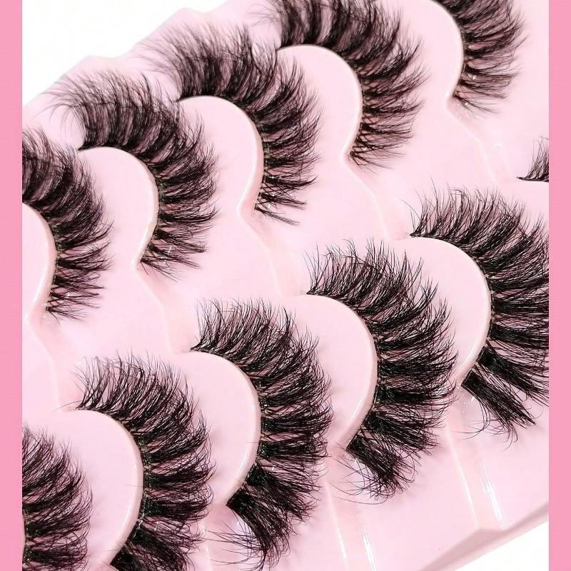 7 Paar Katzenaugen-Wimpern, schwarz, Unisex - Bild 3