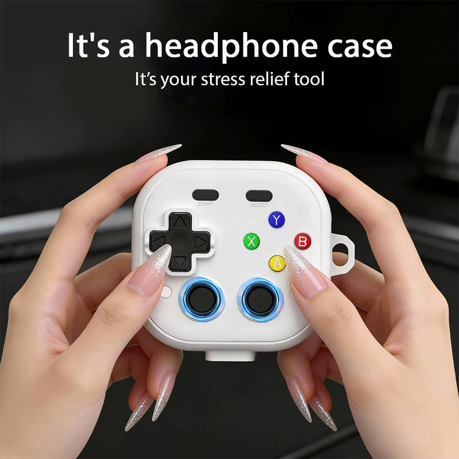 Samsung Galaxy Buds 4 Pro / Buds 4 Schutzhülle im 2-in-1 Game-Player-Design aus weichem TPU in Schwarz inklusive Reinigungsset - Bild 3
