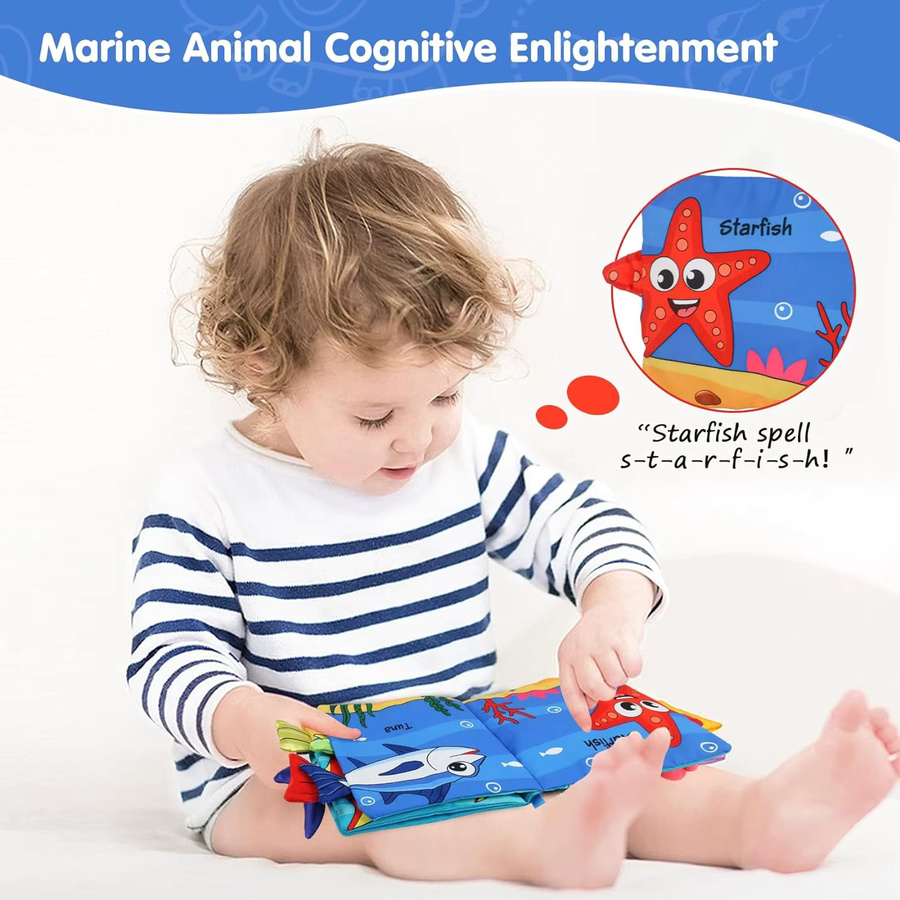 SONGYI Baby Weiche Bücher Spielzeug, Meerestiere, Plüsch / Textil, Bunt / Mehrfarbig, Unisex - Bild 3