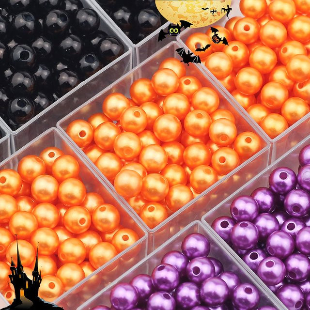 wlyees Perlen Acryl, 8mm, Bunt, Halloween, Unisex - Bild 1