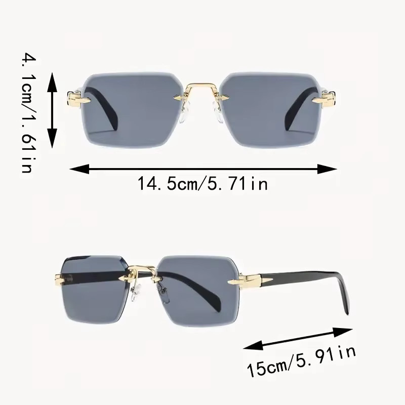 Hindfield Sonnenbrille, randlos, Aviator, Unisex, schwarz - Bild 2