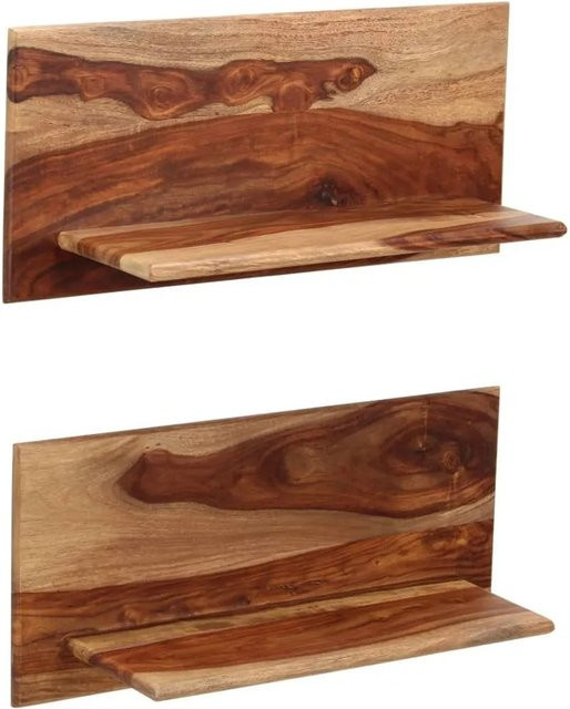 vidaXL Wandregale Set aus 2 Stück aus Akazie-Massivholz in Braun, B/T/H: 58 x 26 x 20 cm - Bild 1