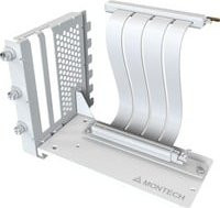 Montech Vertikales GPU Mounting Kit mit PCIe 4.0 Riser-Kabel in Weiß und Silber - Bild 1