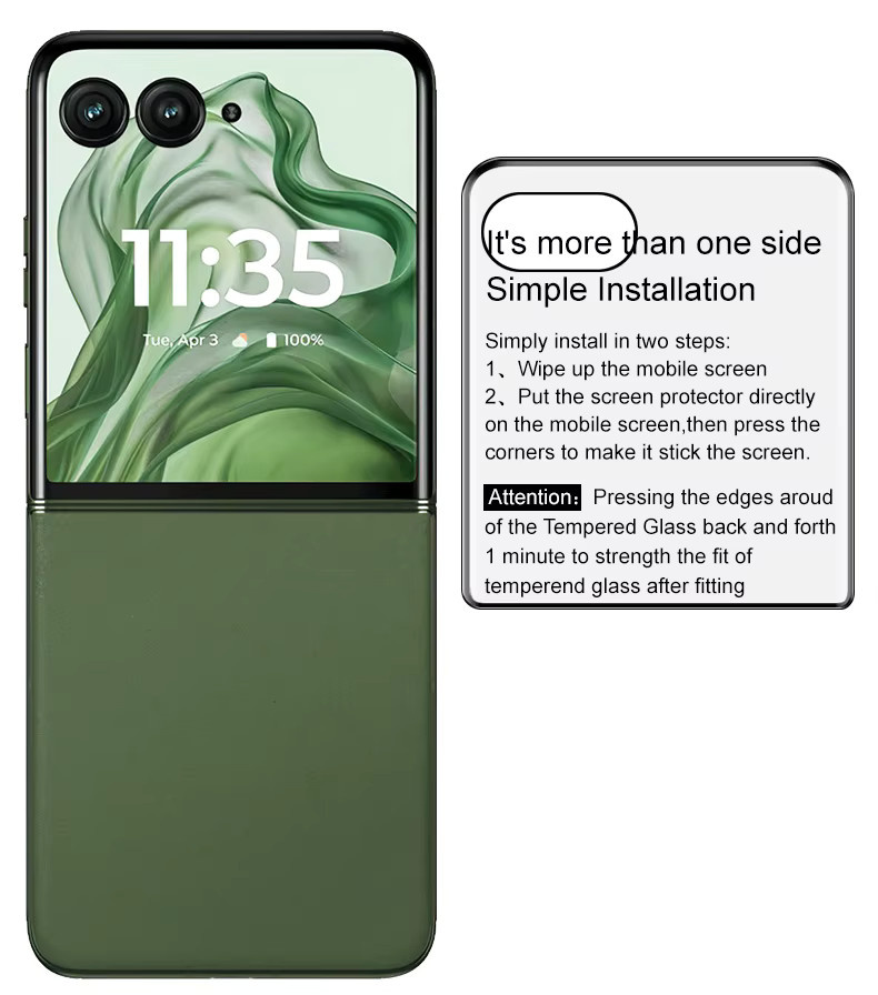 3D gebogene Displayschutzfolie aus Glas für Motorola Razr 2026 70 Plus Ultra, transparente oleophobe Vollbild-Klebe-Displayschutzfolie - Bild 5