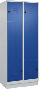 C+P Z-Spind Classic PLUS mit 4 Fächern, Sockel und Sicherheits-Drehriegel, Grau/Blau, H x B x T: 195 x 80 x 50 cm - Bild 1