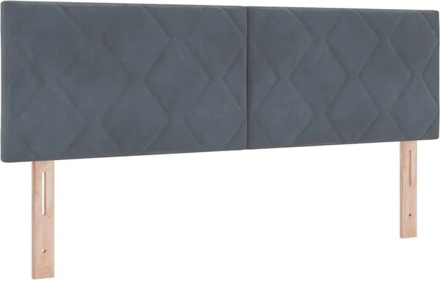 vidaXL Kopfteil aus Samt in Dunkelgrau mit geometrischem Design, Breite: 144 cm - Bild 1