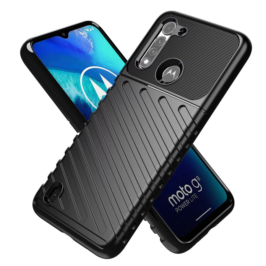 Stoßfeste Silikon-Handyhülle für Motorola Moto G8 Power Lite in Schwarz - Bild 2