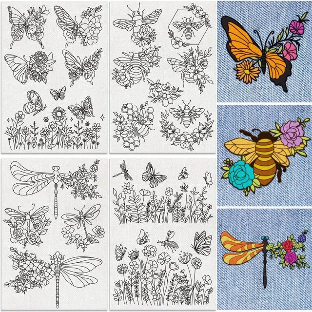 Wasserlösliches und selbstklebendes 4-Blatt-Schmetterlings-Stickstabilisator-Papier für Bastelarbeiten - Bild 1