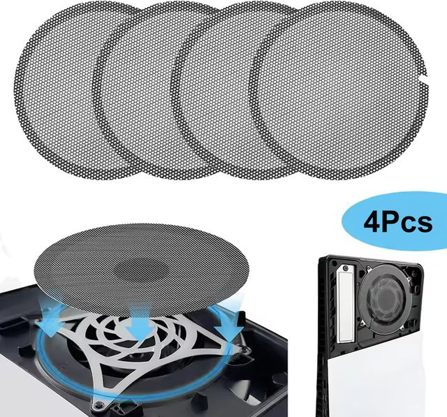 TECTINTER Staubfilter Netz für PS5 Spielkonsole, atmungsaktive Staubschutz Mesh Abdeckung in Schwarz - Bild 1