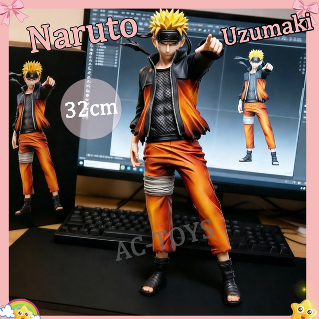Bandai Naruto Shippuden Uzumaki Naruto HY Studio, Bewegliche Kampf-Serie, PVC-Modell, 32cm - Bild 1
