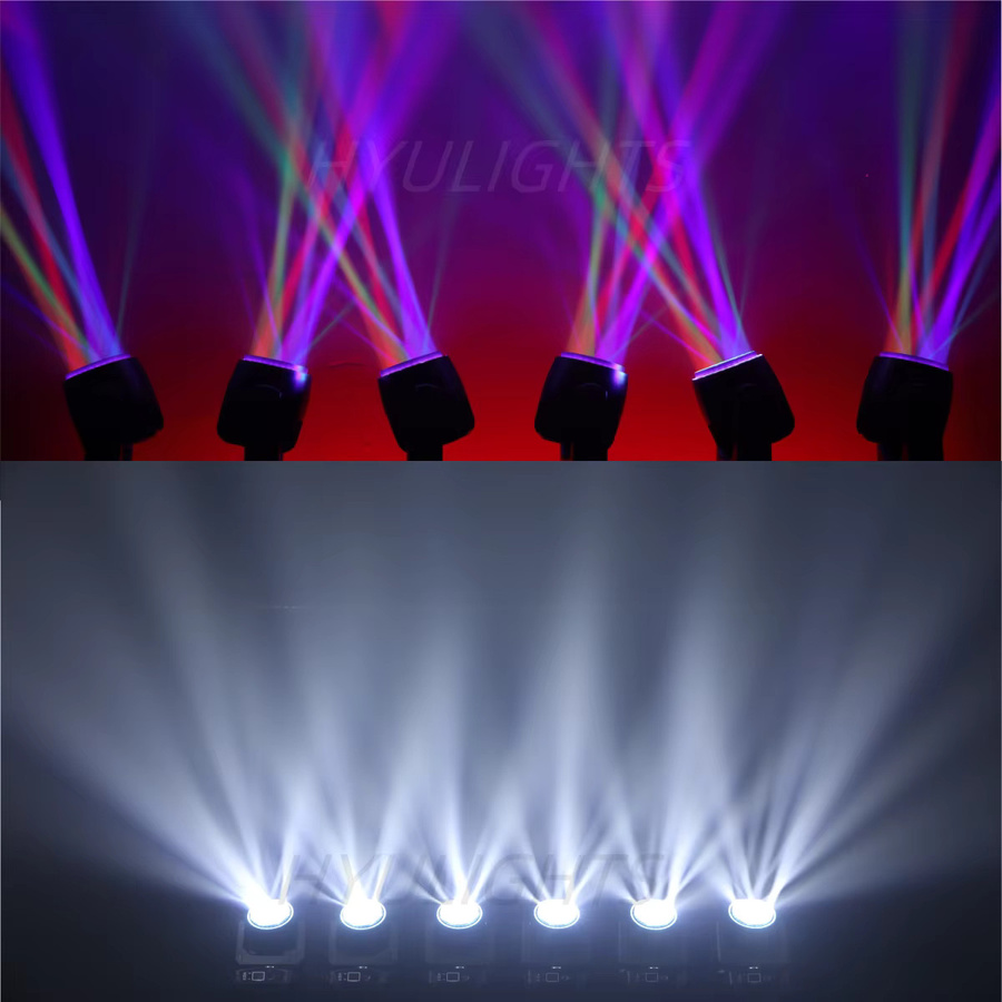 2er-Set HYULIGHTS Bee Eye Mini LED Moving Head RGBW 4in1 mit Halo-Effekt und DMX512-Steuerung in Schwarz - Bild 4