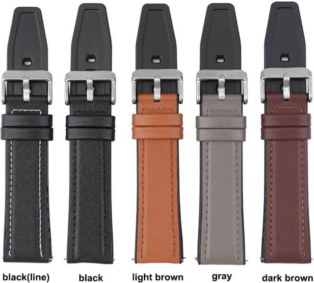 Zhangeer Uhrenarmband, TPU + Leder, wasserdicht, Unisex - Bild 1