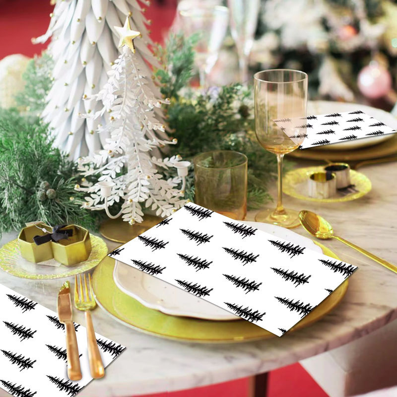 20 Stück Weihnachts Servietten aus Papier in Schwarz mit Sternen-Motiv für deine Party - Bild 4