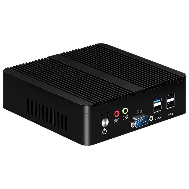 BEBEPC Industrieller Mini-PC mit Intel Celeron Prozessor, WiFi, Windows 10, Schwarz, 1x HDMI, 1x VGA, 1x USB 3.0 und 3x USB 2.0 - Bild 2