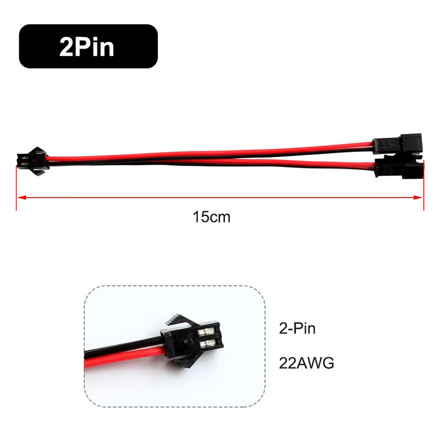 LED Streifen Splitter Kabel mit SM JST Stecker 1 zu 2 für WS2812 WS2811 RGB RGBW LED Leuchten in Multicolour - Bild 2