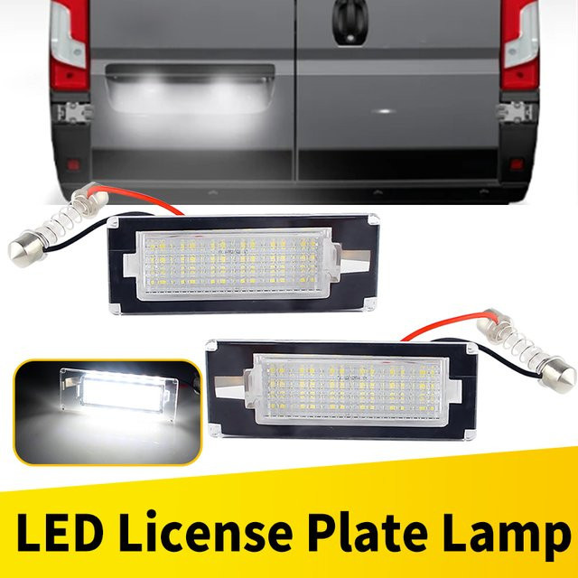2 Stück LED Nummernschildbeleuchtung für Citroen Jumper, Peugeot Boxer und Fiat Ducato, CANbus-kompatibel, Marke APMATAUTO - Bild 1