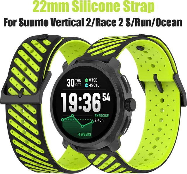 Suunto Uhrenarmband Silikon, 22 mm, zweifarbig, Unisex - Bild 1