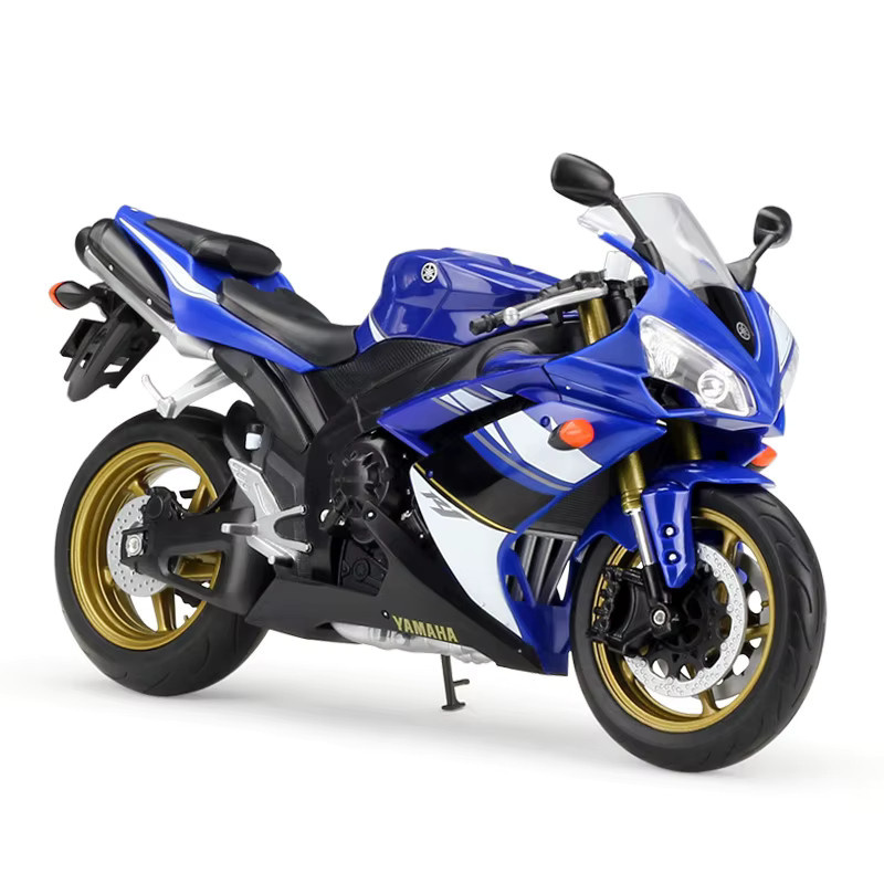 WELLY Yamaha YZF-R1 Motorradmodell, 1:10 Maßstab, Blau, Metall - Bild 4