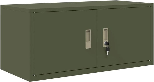 vidaXL Aufbewahrungsschrank aus Stahl in Olivgrün im Industrie-Style mit Schloss, B/T/H: 40 x 40 x 90 cm - Bild 1