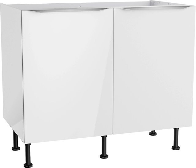 Optifit Küchen-Spülenunterschrank Arvid Weiß glänzend B/T/H: 100 x 58,4 x 87 cm - Bild 1