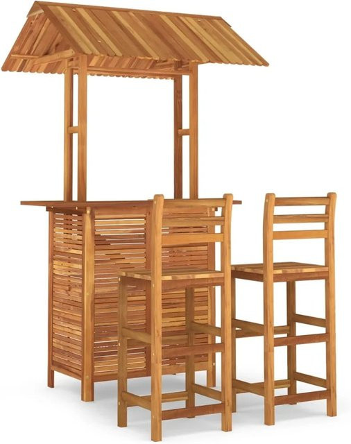 vidaXL 3-tlg Gartenbar-Set Modell 4 aus Akazien-Massivholz in Braun, B/T/H: 217 x 122 x 106 cm - Bild 1