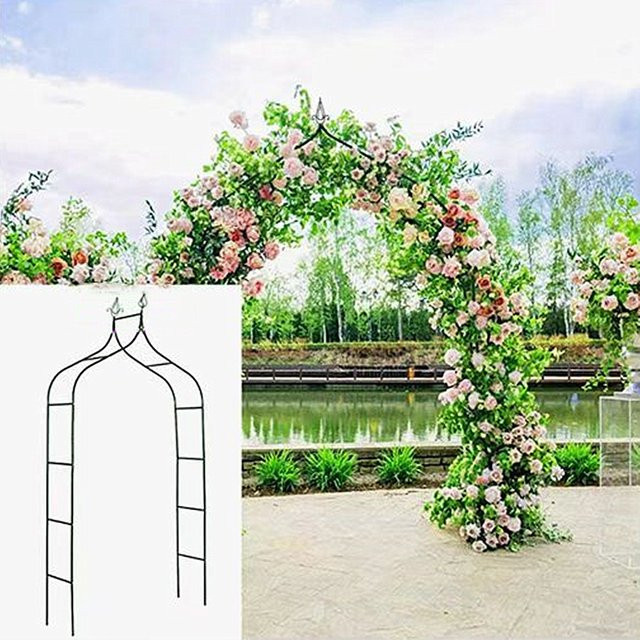 Rankierhilfe für Kletterrosen und Wein als Gartenbogen für den Außenbereich, Schwarz, H x B x T: 255 x 140 x 38 cm - Bild 1