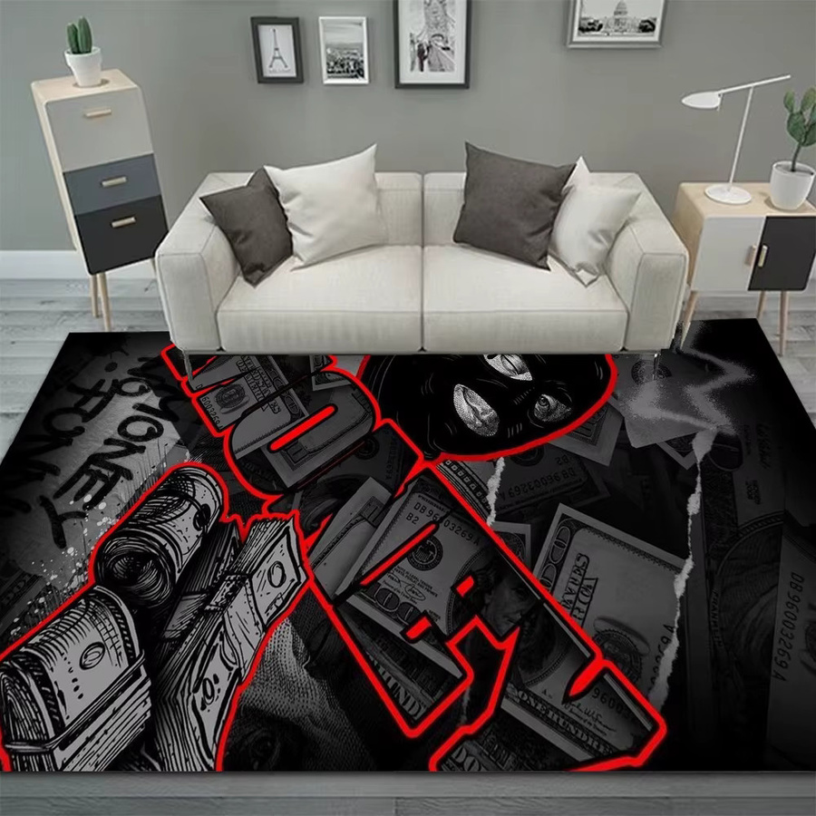 Dollar Design Vintage Teppich in Schwarz im Boho-Stil für Wohnzimmer und Schlafzimmer - Bild 2