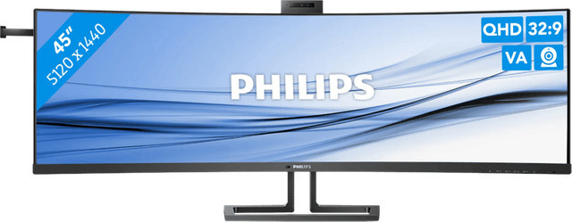 Philips 6000 Series 45B1U6900CH/00 Super Ultrawide TFT-Monitor, 113 cm (45 Zoll), gebogen, LED-Technik, Schwarz, QHD-Auflösung (5120x1440), VA-Panel, USB-C - Bild 1