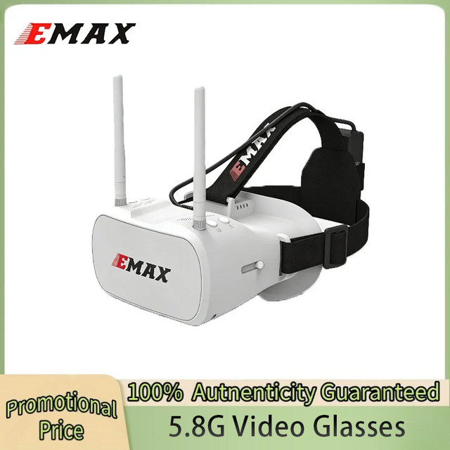 Emax Tinyhawk FPV-Brille Diversity Goggle mit 4,3 Zoll Display und Dual-Antennen in Weiß - Bild 1