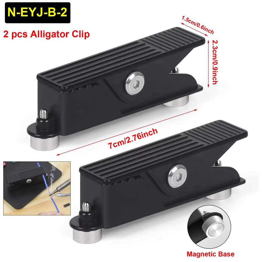 NEWACALOX Mini Magnetische Löthilfe mit LED-Leuchte für PCB und Platine, 2er-Set, Schwarz - Bild 5