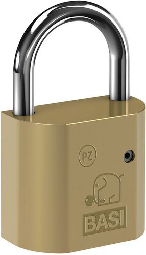 BASI Vorhangschloss VHS PZ in Messing Gold mit 40 mm Breite und Vorrichtung für Profil-Halbzylinder 10/30 mm - Bild 1