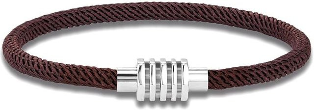 YULIN Wickelarmband Edelstahl, Magnetverschluss, kaffeebraun, 19cm, Unisex - Bild 1