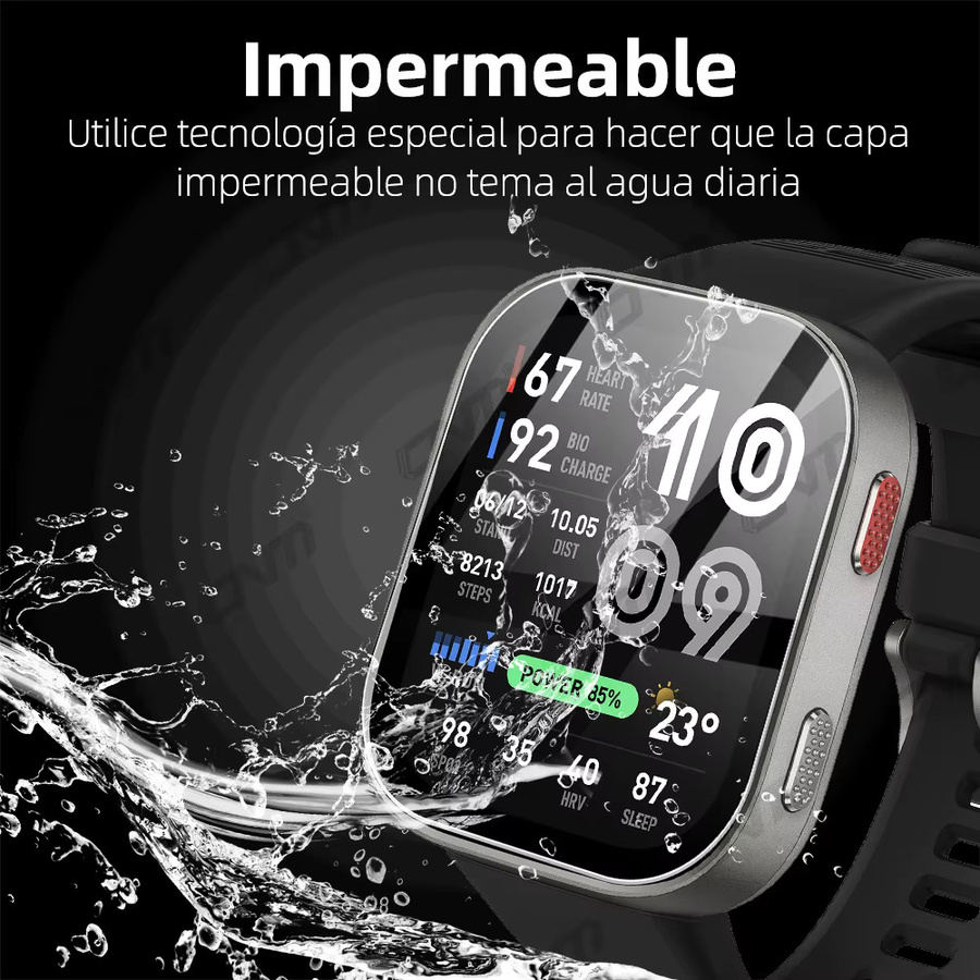 ONM Displayschutzfolie aus 9H gehärtetem Glas für Amazfit Bip Max, transparent, HD-klar und kratzfest - Bild 2