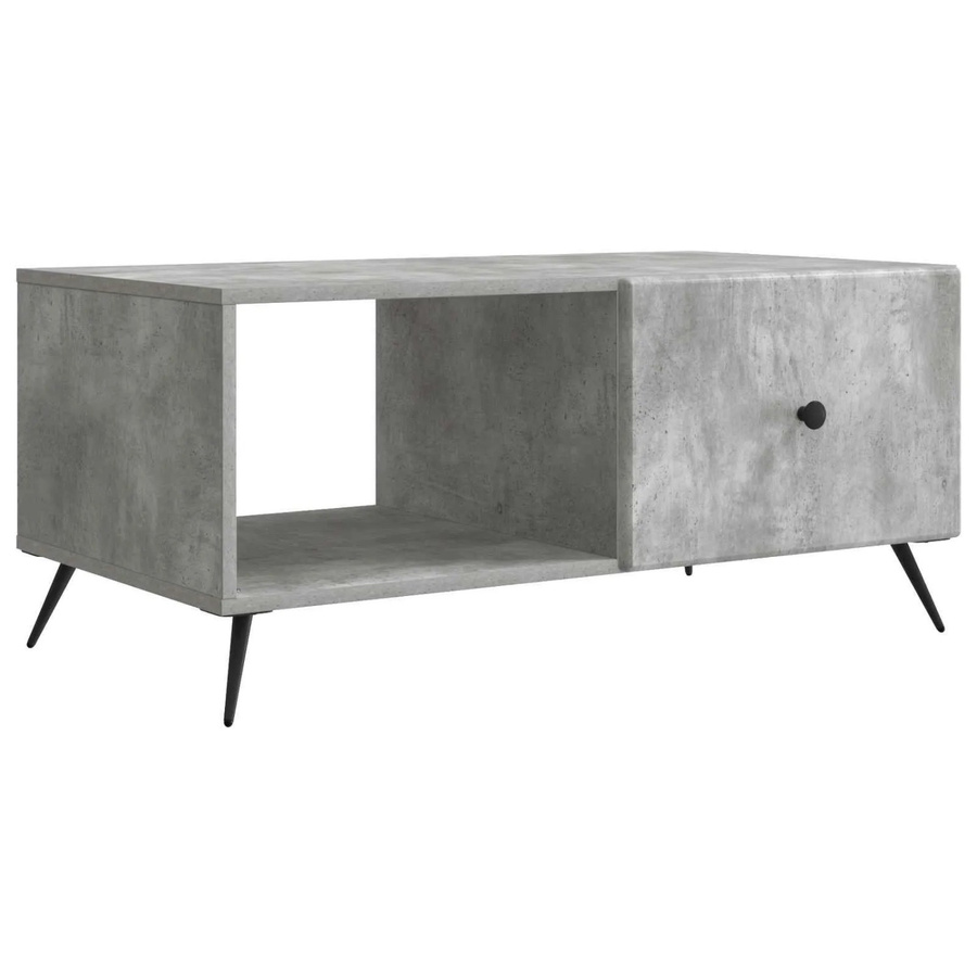 vidaXL Couchtisch in Betongrau und Schwarz im Vintage-Design, B/T/H: 90 x 50 x 40 cm - Bild 2