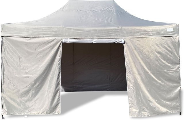 GRASEKAMP Faltpavillon Premium Line mit Seitenteilen, Grau, B/T/H: 450 x 300 x 250 cm - Bild 1