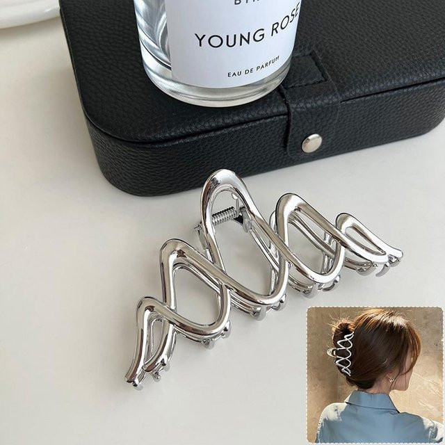 YULIN Haarspangenclip, Geometrische Welle, Gold Silber, Damen - Bild 1