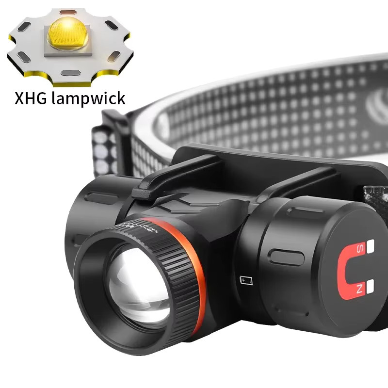 JIASHUAIXIN SY-5846LED Wasserdichter LED-Scheinwerfer mit Zoom-Drehgelenk, Magnetfunktion und USB-C-Ladeanschluss, Schwarz - Bild 3