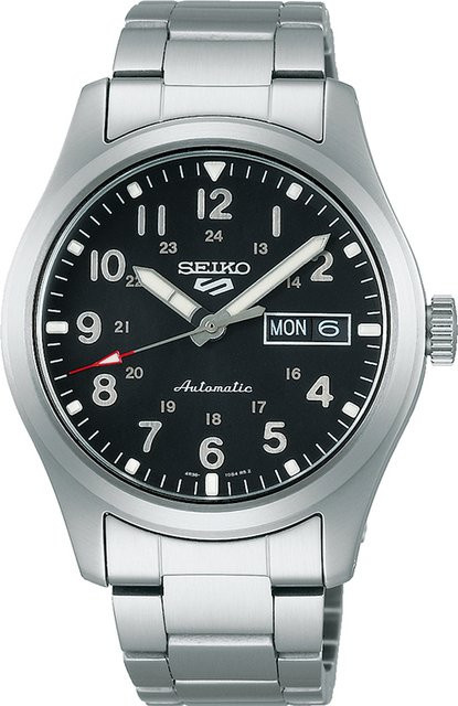 Seiko Armbanduhr Automatik, Edelstahl, Schwarz, 39 mm, Herren - Bild 1