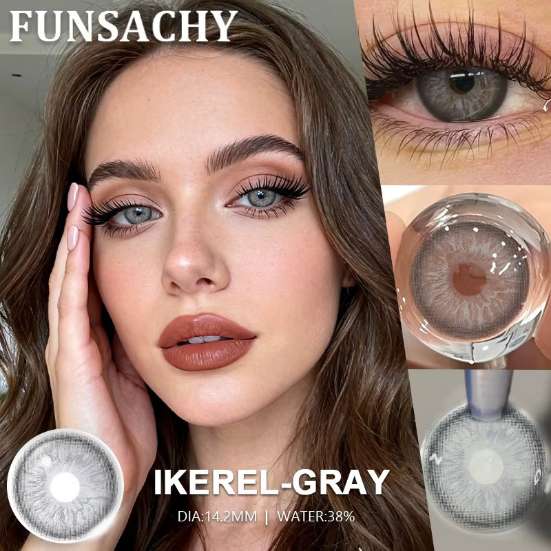FUNSACHY IKEREL Kontaktlinsen, 2 Stück, Braun und Grau, Unisex - Bild 2