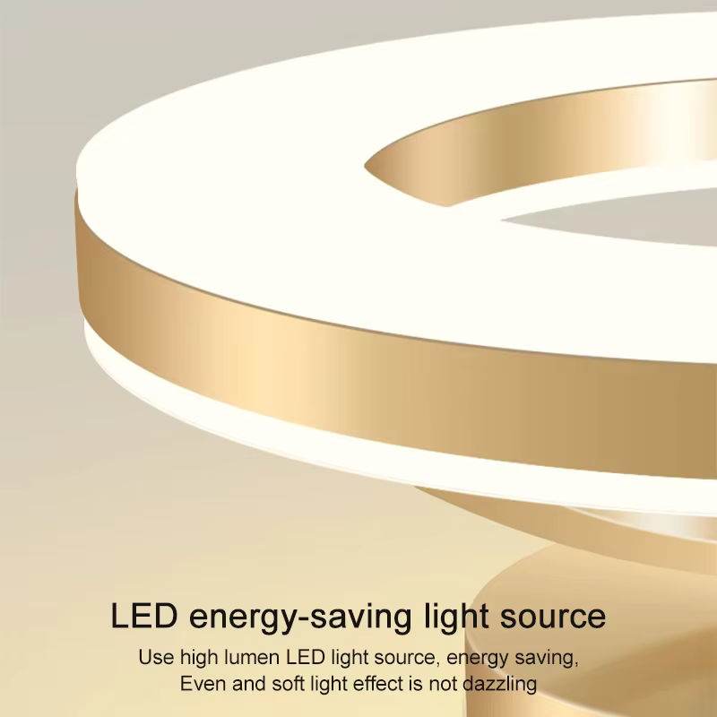 Moderne LED-Deckenleuchte von lyfs in Gold/Messing für Wohnzimmer, Schlafzimmer und Flur - Bild 2
