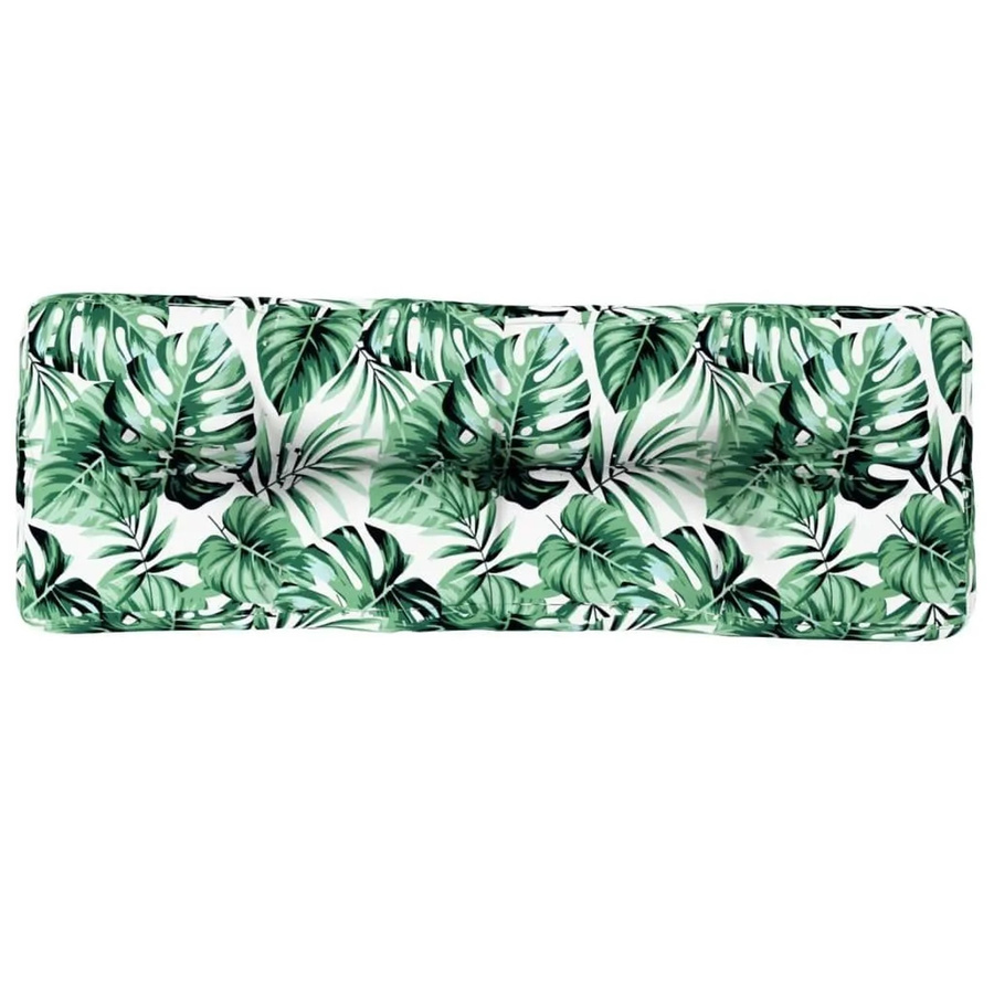 vidaXL Palettenkissen mit Blattmuster in Grün, B/T/H: 120 x 40 x 12 cm, aus wasserabweisendem und UV-beständigem Polyester - Bild 2