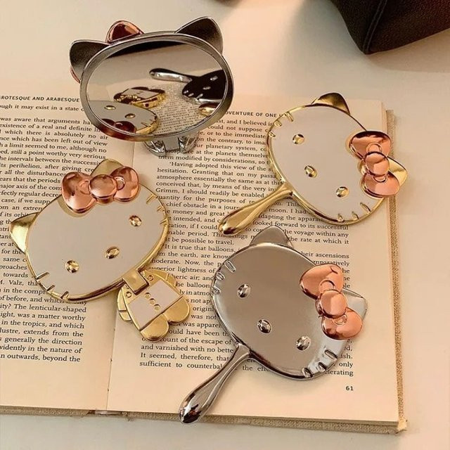 Potdemiel Mini-Hand-Schminkspiegel, gold, Kinder - Bild 1