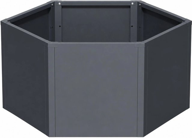 Floordirekt Hochbeet Rosia Sechseckiges Metall-Hochbeet ohne Boden Anthrazit B: 100 cm, T: 87 cm, H: 52 cm - Bild 1