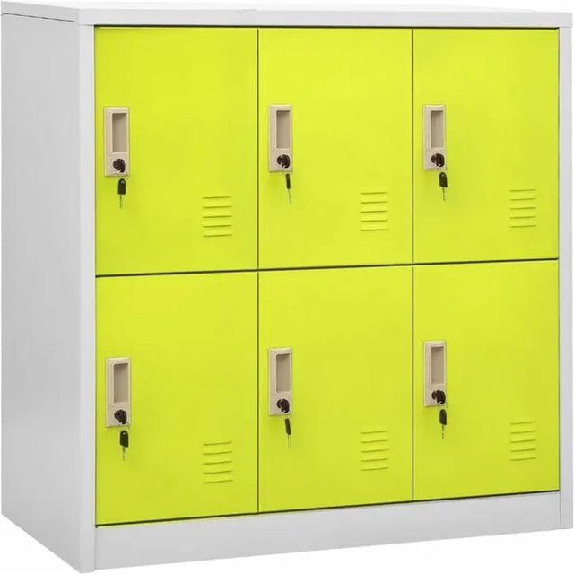 vidaXL Schließfachschrank aus Stahl in Grau und Grün, B/T/H: 90 x 45 x 92,5 cm - Bild 1