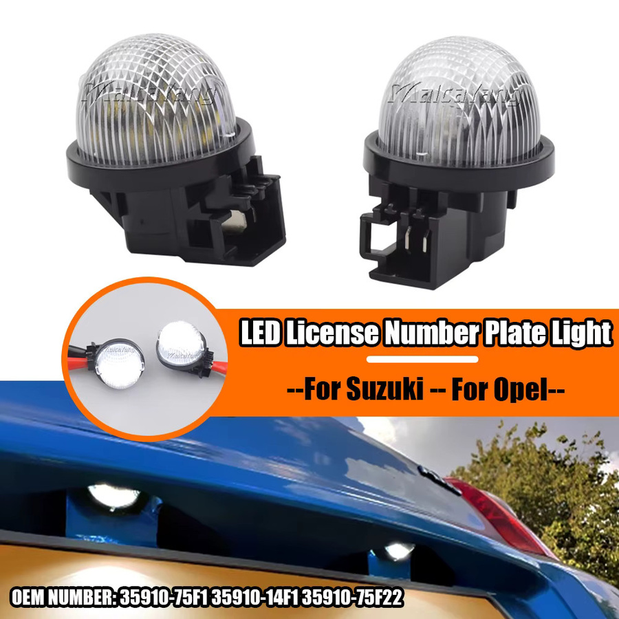 Malcayang 2er Set Weiße LED Kennzeichenbeleuchtung für Suzuki Jimmy Alto Carry Pickup Grand Vitara Swift Wagon und Opel Agila - Bild 2