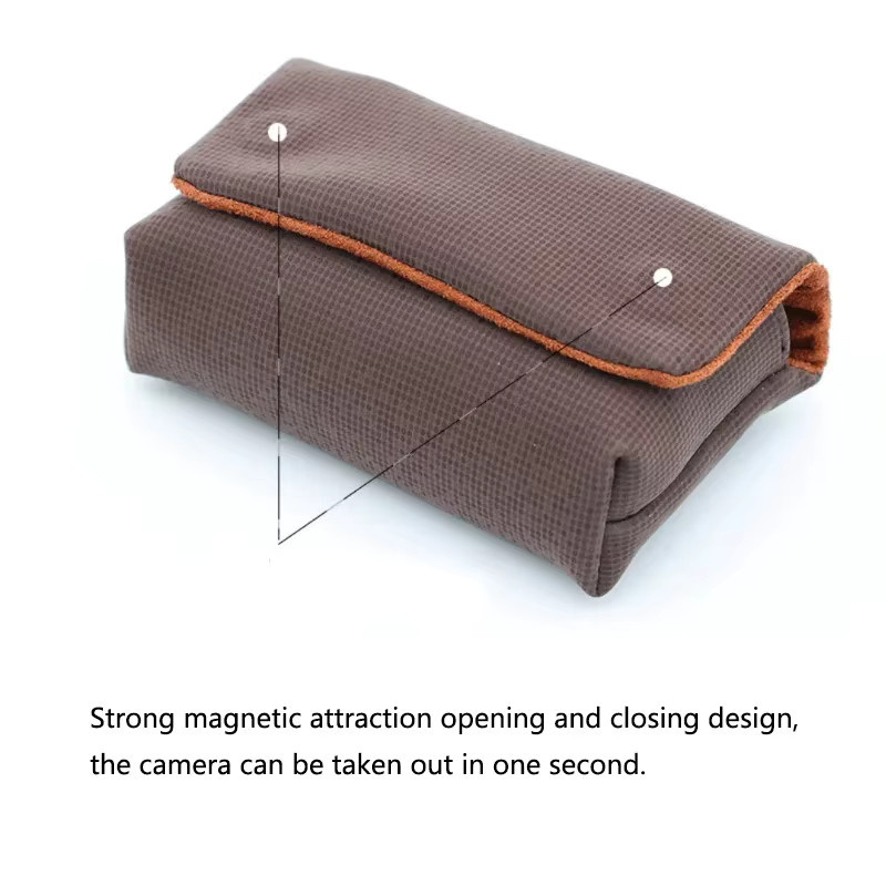 DIXSG Kamera-Aufbewahrungstasche für Canon G7X Mark II III in Braun mit magnetischem Design und stoßfester Abdeckung - Bild 2