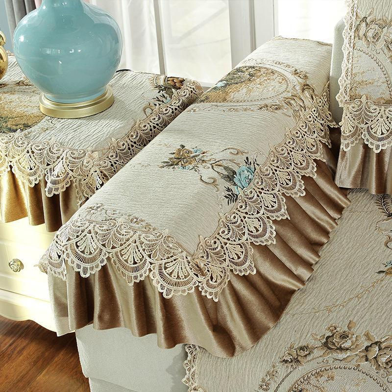 Your Warm Home Sofa Kissenbezug aus Chenille mit europäischer Stickerei und floralem Muster, Hellgrau, 70 x 70 cm - Bild 3