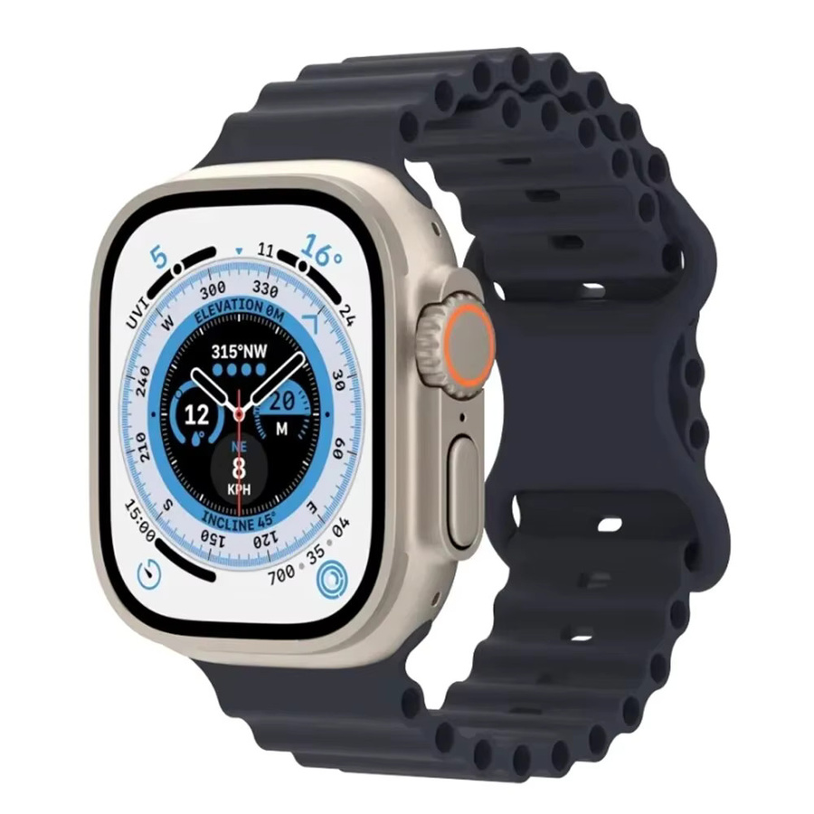 QUERPXAF Uhrenarmband Silikon, Schwarz, Unisex, Apple Watch - Bild 1