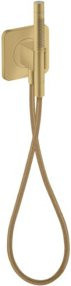 Hansgrohe Axor Citterio SoftSquare Stabhandbrause mit 2 Strahlarten und Schlauchanschluss sowie Brausenhalter in Brushed Brass Gold - Bild 1