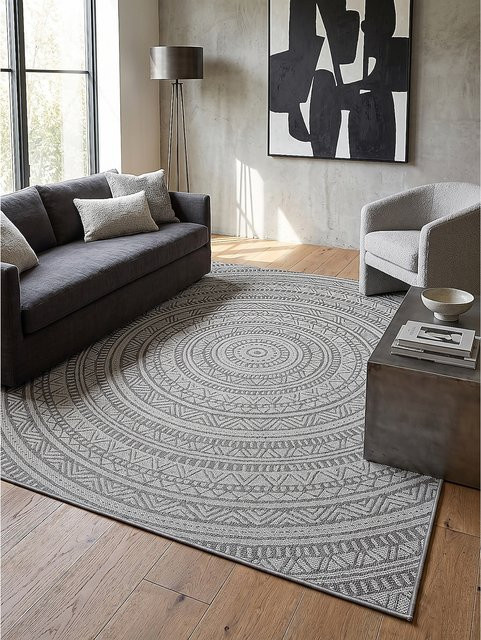 Flachgewebe-Teppich Kadima Design aus Polypropylen in Anthrazit, B/T: 120 x 170 cm - Bild 1